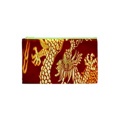 Fabric Pattern Dragon Embroidery Texture Cosmetic Bag (xs) by Simbadda