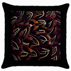 Feathers Bird Black Throw Pillow Case (black) by Simbadda