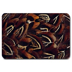 Feathers Bird Black Large Doormat  by Simbadda