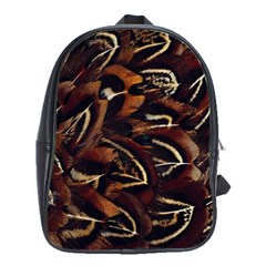 Feathers Bird Black School Bags(large)  by Simbadda