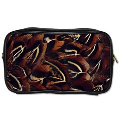 Feathers Bird Black Toiletries Bags by Simbadda