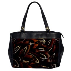 Feathers Bird Black Office Handbags by Simbadda