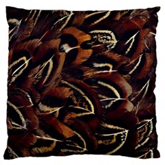 Feathers Bird Black Large Cushion Case (two Sides) by Simbadda