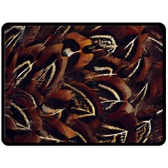 Feathers Bird Black Double Sided Fleece Blanket (large)  by Simbadda