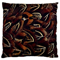 Feathers Bird Black Standard Flano Cushion Case (two Sides) by Simbadda