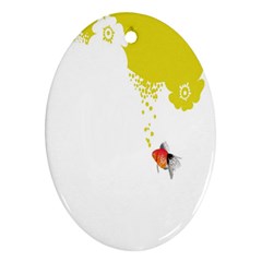 Fish Underwater Yellow White Ornament (oval) by Simbadda