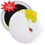 Fish Underwater Yellow White 3  Magnets (10 pack)  Front