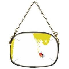 Fish Underwater Yellow White Chain Purses (two Sides)  by Simbadda