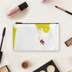 Fish Underwater Yellow White Cosmetic Bag (small)  by Simbadda