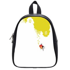 Fish Underwater Yellow White School Bags (small)  by Simbadda