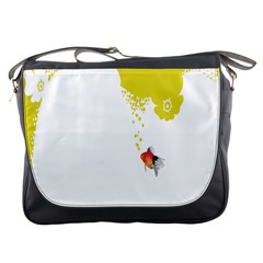 Fish Underwater Yellow White Messenger Bags by Simbadda