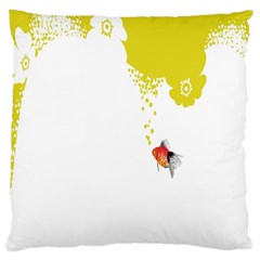 Fish Underwater Yellow White Large Cushion Case (two Sides) by Simbadda