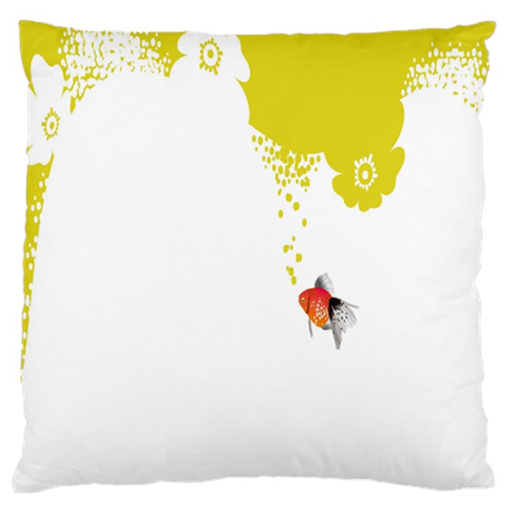 Fish Underwater Yellow White Large Cushion Case (Two Sides)