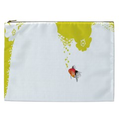 Fish Underwater Yellow White Cosmetic Bag (xxl)  by Simbadda