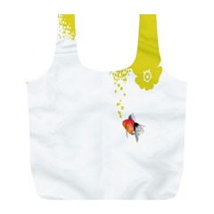 Fish Underwater Yellow White Full Print Recycle Bags (l)  by Simbadda