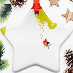 Fish Underwater Yellow White Ornament (star) by Simbadda