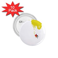 Fish Underwater Yellow White 1 75  Buttons (10 Pack)