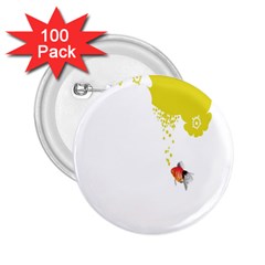 Fish Underwater Yellow White 2 25  Buttons (100 Pack)  by Simbadda