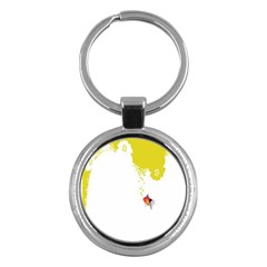 Fish Underwater Yellow White Key Chains (round)  by Simbadda