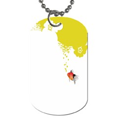 Fish Underwater Yellow White Dog Tag (two Sides) by Simbadda