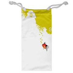 Fish Underwater Yellow White Jewelry Bag by Simbadda