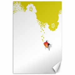 Fish Underwater Yellow White Canvas 24  X 36  by Simbadda