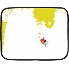 Fish Underwater Yellow White Fleece Blanket (mini) by Simbadda