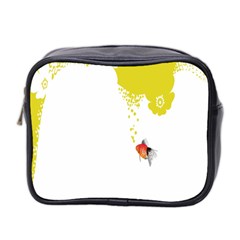 Fish Underwater Yellow White Mini Toiletries Bag 2-side by Simbadda