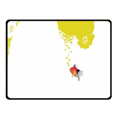 Fish Underwater Yellow White Fleece Blanket (small) by Simbadda