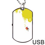 Fish Underwater Yellow White Dog Tag USB Flash (One Side) Front