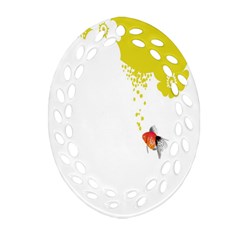 Fish Underwater Yellow White Ornament (oval Filigree) by Simbadda