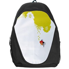 Fish Underwater Yellow White Backpack Bag by Simbadda