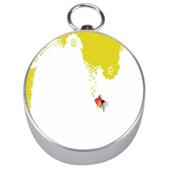 Fish Underwater Yellow White Silver Compasses by Simbadda