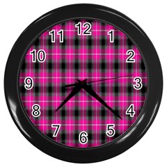 Cell Background Pink Surface Wall Clocks (black) by Simbadda