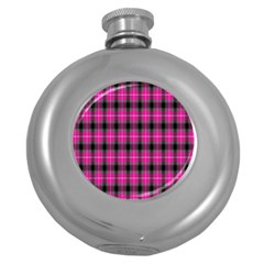 Cell Background Pink Surface Round Hip Flask (5 Oz) by Simbadda