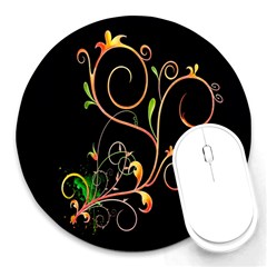 Flowers Neon Color Round Mousepads by Simbadda