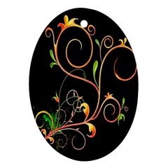 Flowers Neon Color Ornament (Oval)