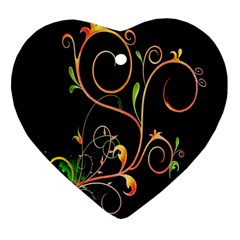 Flowers Neon Color Ornament (Heart)