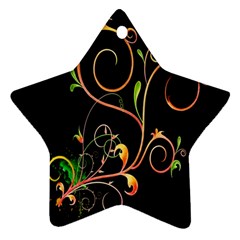 Flowers Neon Color Ornament (Star)