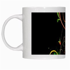 Flowers Neon Color White Mugs