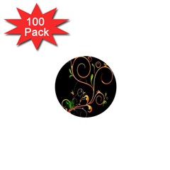 Flowers Neon Color 1  Mini Buttons (100 Pack)  by Simbadda