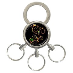 Flowers Neon Color 3-Ring Key Chains