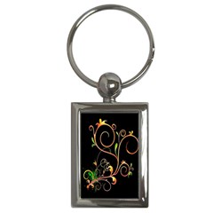 Flowers Neon Color Key Chains (Rectangle) 