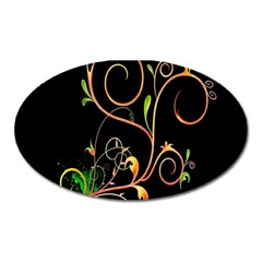 Flowers Neon Color Oval Magnet by Simbadda