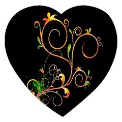 Flowers Neon Color Jigsaw Puzzle (Heart)