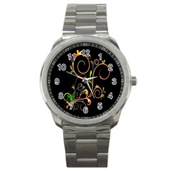 Flowers Neon Color Sport Metal Watch