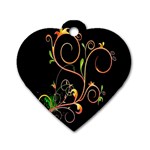 Flowers Neon Color Dog Tag Heart (One Side) Front