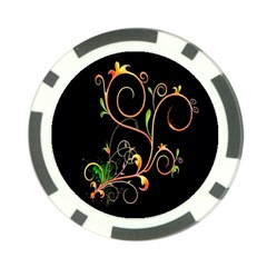 Flowers Neon Color Poker Chip Card Guard