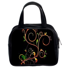 Flowers Neon Color Classic Handbags (2 Sides)