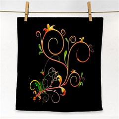 Flowers Neon Color Face Towel